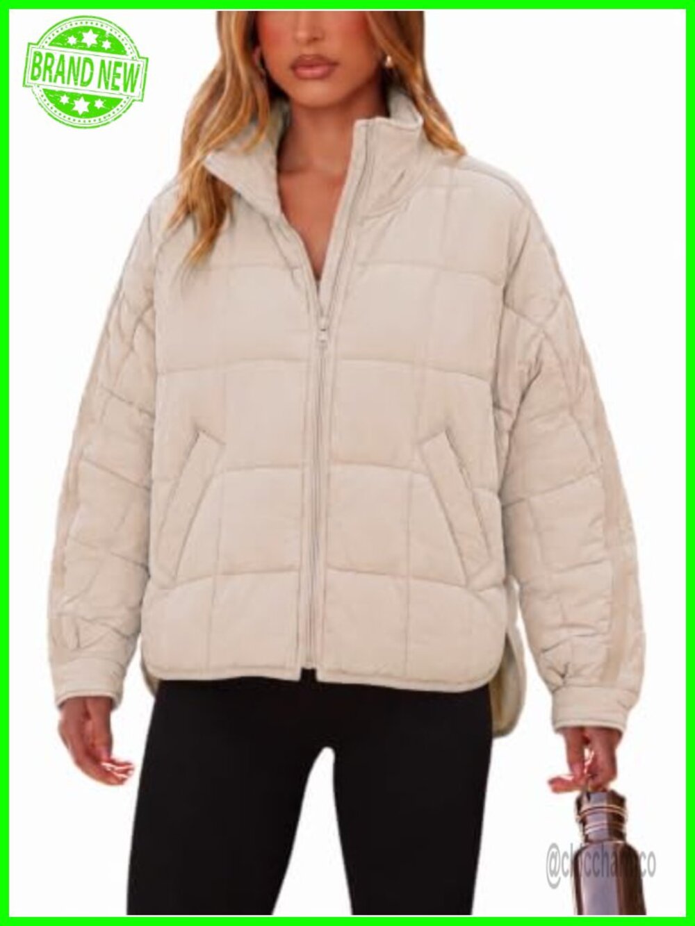 Omoone Women's Lightweight Quilted Puffer Jacket Relaxed Fit Packable Coat